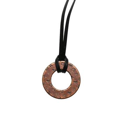 眼鏡ホルダー 革紐 ドーナツリング エメラルドグリーン TAMARUSAN