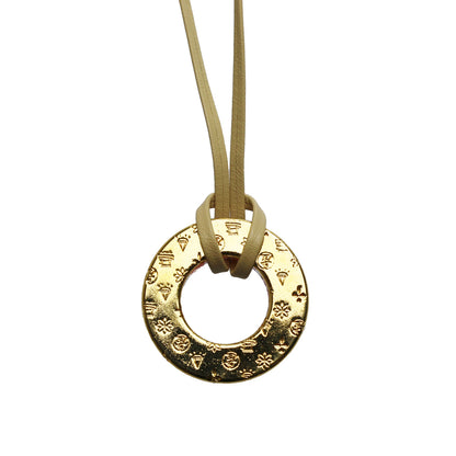 眼鏡ホルダー 革紐 ピンク ドーナツ ネックレス TAMARUSAN