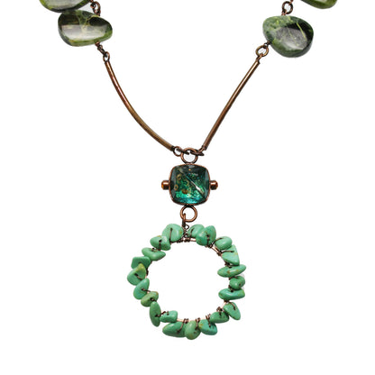 眼鏡ホルダー ネックレス 革 ターコイズ TAMARUSAN