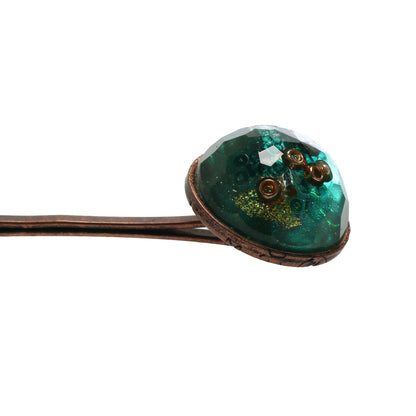 ヘアピン エメラルドグリーン 大人向け 高級ヘアピン