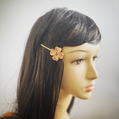 花 ヘアピン ピンク 金 おしゃれ 大人 TAMARUSAN