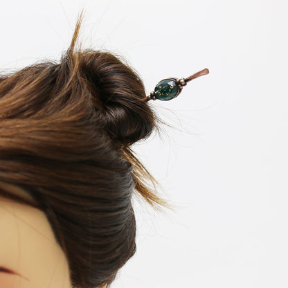 玉かんざし エメラルド色 和風 耳かき TAMARUSAN