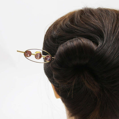 かんざし ピンク 24k 金属製 TAMARUSAN