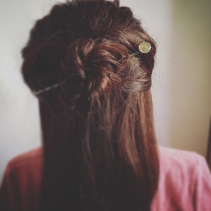 ねじり玉かんざし 水色 短め 一本挿しかんざし