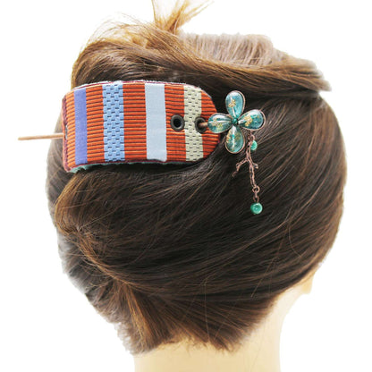 かんざしバレッタ（マジェステ）花 シルク TAMARUSAN