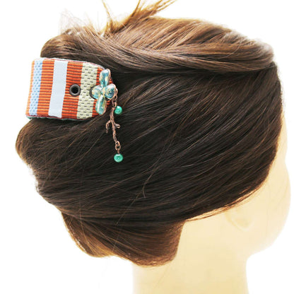 かんざしバレッタ（マジェステ）花 シルク TAMARUSAN