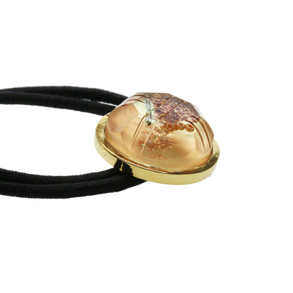 ヘアゴム ピンク 丸 切子ガラス風 ２連 TAMARUSAN