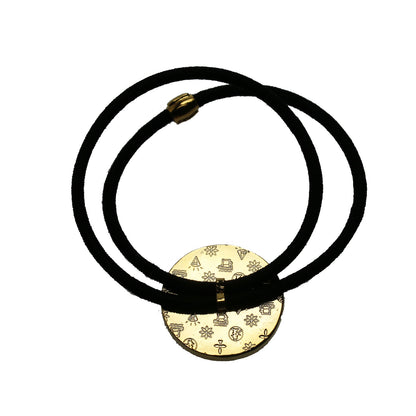 ヘアゴム ピンク 丸 切子ガラス風 ２連 TAMARUSAN