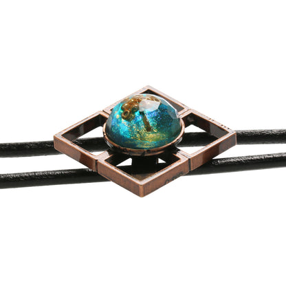 革紐ループタイ エメラルドカラー 男女兼用 TAMARUSAN