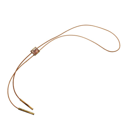 革紐ループタイ ピンク カジュアル クールビズ TAMARUSAN