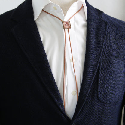 革紐ループタイ ピンク カジュアル クールビズ TAMARUSAN