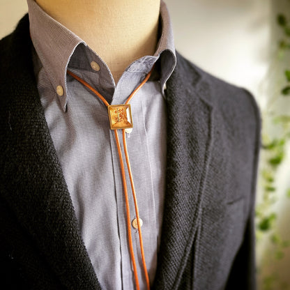 革紐ループタイ ピンク カジュアル クールビズ TAMARUSAN