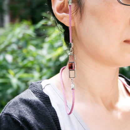 眼鏡チェーン （グラスコード）猫 蟹 シルバー925 シルク 男女兼用 TAMARUSAN