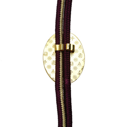 組紐ループタイ 猫 正絹 オレンジ 24k TAMARUSAN