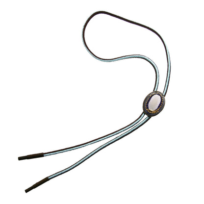 組紐ループタイ 正絹 ふくろう 紫 TAMARUSAN