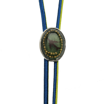 組紐ループタイ 飛行機 正絹 緑 TAMARUSAN