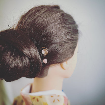 ヘアピン アラゴナイト 鹿の子 ピンク TAMARUSAN