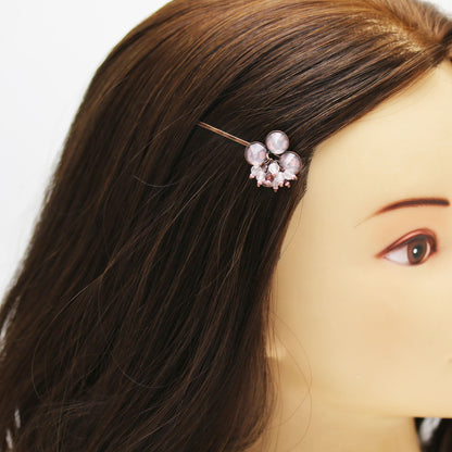 ヘアピン 花 鹿の子 ガーネット ピンク TAMARUSAN