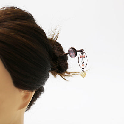 かんざし 鹿の子 ピンク 薔薇 TAMARUSAN