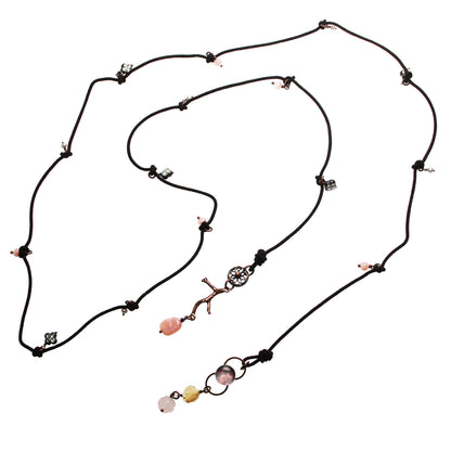 ラリエット ピンク ロングネックレス リボン TAMARUSAN