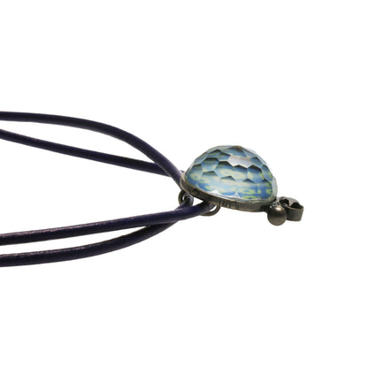 革紐チョーカー 鹿の子 ブルー ２連 TAMARUSAN