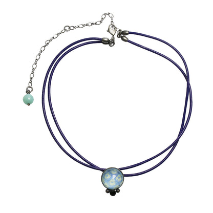 革紐チョーカー 鹿の子 ブルー ２連 TAMARUSAN