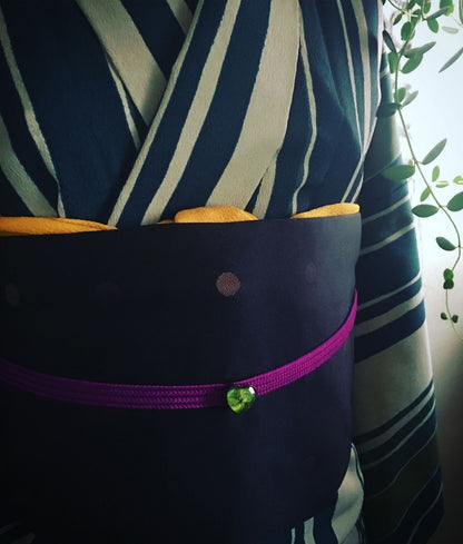 帯留 ハート 黄緑 鹿の子 ユリ TAMARUSAN