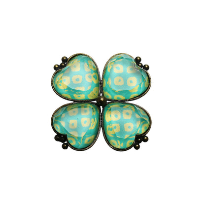 帯留 グリーン 鹿の子 四つ葉 TAMARUSAN