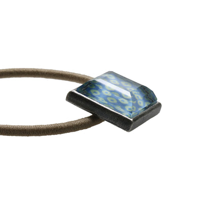 ヘアゴム 鹿の子 水色 シンプル 和柄 四角 TAMARUSAN