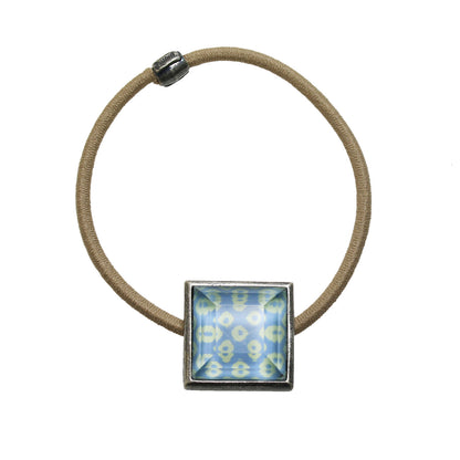 ヘアゴム 鹿の子 水色 シンプル 和柄 四角 TAMARUSAN