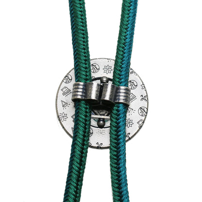 組紐ループタイ 正絹 鹿の子 水色 緑 TAMARUSAN