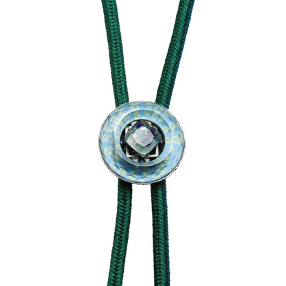 組紐ループタイ 正絹 鹿の子 水色 緑 TAMARUSAN