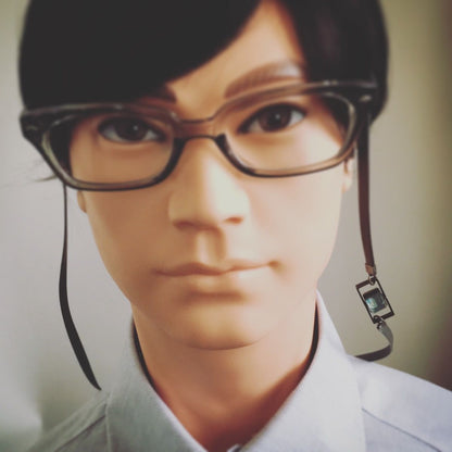 眼鏡チェーン 革紐 水色 建築 男女兼用 TAMARUSAN