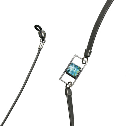 眼鏡チェーン 革紐 水色 建築 男女兼用 TAMARUSAN