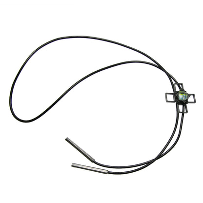 革紐ループタイ 水色 建築 十字クロス ループタイ