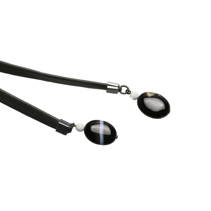 革紐ループタイ 建築設計図 チベット瑪瑙 水色 TAMARUSAN