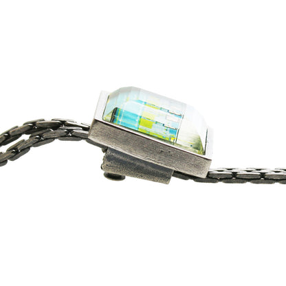 チェーンループタイ 水色 建築 アンティーク調 TAMARUSAN