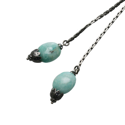 チェーンループタイ 水色 建築 アンティーク調 TAMARUSAN