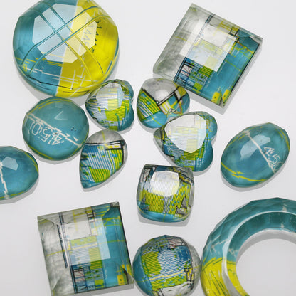 革紐ループタイ 建築設計図 チベット瑪瑙 水色 TAMARUSAN