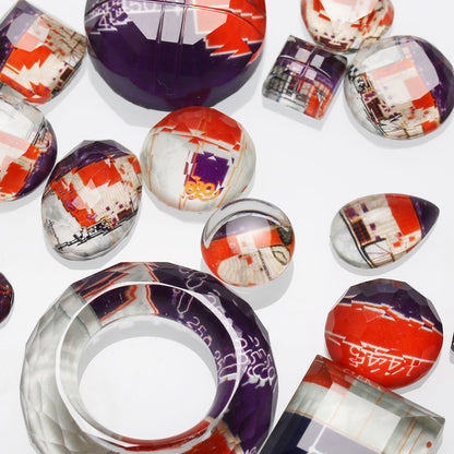 カフスボタン 紫 建築設計図 TAMARUSAN