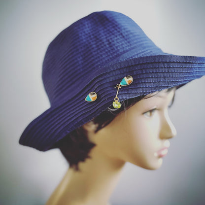 蝶ネクタイ ボタンカバー  畳のヘリ 緑 ハットピン ペリドット TAMARUSAN