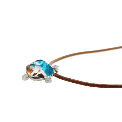 チョーカー 革紐 スモーキークォーツ ブルー TAMARUSAN