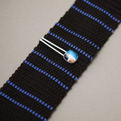 ネクタイピン 青 絵画 シンプル 四角 TAMARUSAN