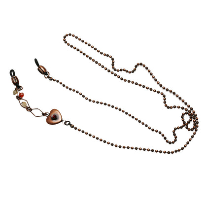 眼鏡チェーン カニ 赤 アシンメトリー