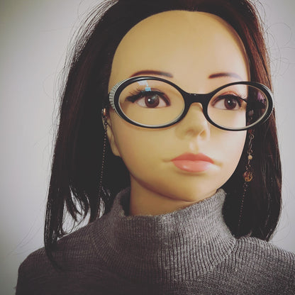 眼鏡チェーン カニ 赤 アシンメトリー