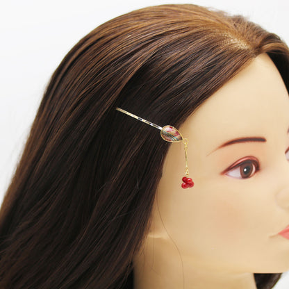 ヘアピン 赤 24金 サンゴ カニ 高級ヘアピン