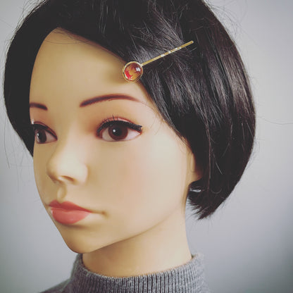 ヘアピン カニ 赤 飾り取り外し可能 高級ヘアピン