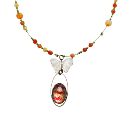 チョーカーネックレス ワイヤー カニ 赤 蝶 TAMARUSAN