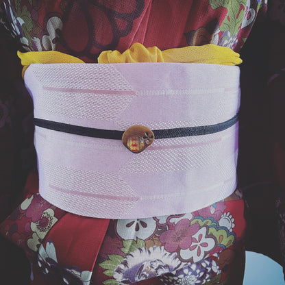 帯留め カニ 赤 アンティーク風 帯留め