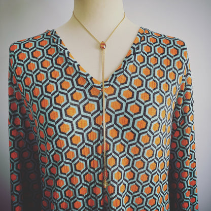 カニ ループタイ式ネックレス 赤 TAMARUSAN